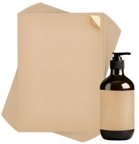 PH PandaHall 60 Stück Rechteckige Weinflaschenetiketten Wasserdicht Kraftaufkleber Bedruckbare Leere Etiketten Für Laserdrucker Wasserfeste Etiketten Für Chateau Home Hochzeit 8.9x20.3cm