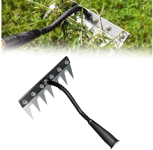 Outil de désherbage manuel de jardinage, outil d'arrachage de mauvaises herbes, râteau en acier au manganèse, outil de désherbage portable pour cour et jardin