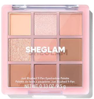 SHEGLAM Eyeshadow Palette 9-Color Ultra-pigmented Shimmer & Matte Shades, Vegan & Cruelty-free-Just Blushed