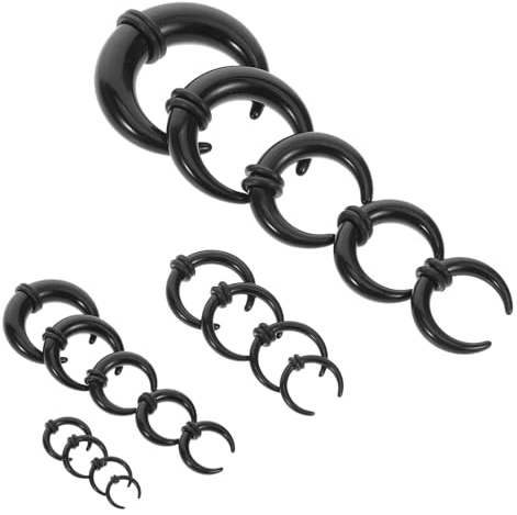 LALADEFIEE 18 Stück C-förmiger Nasenring Aus Acryl Für Männer Und Frauen Septumring-schmuck Septum-spitze Für Dehnung Septum-stretcher-expander Nasenpiercing-spitze in Verschiedenen Größen