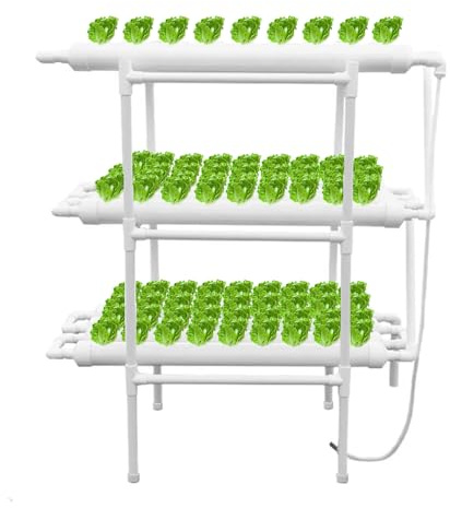 Système hydroponique à 3 étages avec 108 emplacements de plantation, système de pépinière hydroponique sans soilless équipement de culture Kit de plantation de pipeline, adapté pour les centres