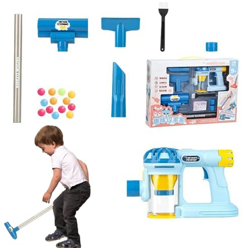 Kids Working Vacuum – Eco-Friendly Pp Cleaner, Toddler Toy | 61.8x12.6x11cm Pretend Play Set with Electric Simulation, Realistic Vacuum for Children’s Role Games, Motor Skill Training