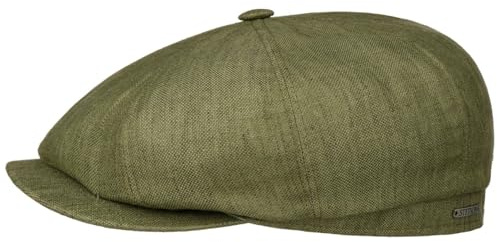 Stetson Hatteras Classic Schirmmütze Leinen Flatcap meliert Mehrfarbig Damen Herren Sommer Winter Oliv-meliert 56 cm