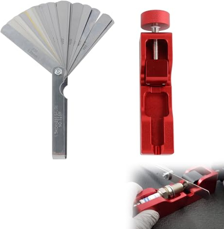 VVORHSBELL Strumento universale per candele di accensione, adatto per 10 mm, 12 mm, 14 mm, 16 mm, preciso 0,04-0,88 mm, strumento di impostazione per manutenzione auto e moto (rosso)
