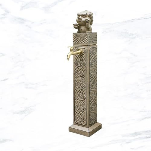 Colonna d'Acqua da Giardino in Acciaio Inossidabile con Doppio Rubinetto, Rubinetto da Esterno antigelo per Cortile, Fontana da Giardino Verticale, Design Durevole ed Elegante
