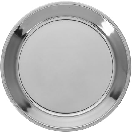 LIFKOME Bac à Cendres Barbecue Rond en Acier Inoxydable pour Grill Coréen | Argenté, Grosse Capacité, Facile à Nettoyer, Usage Commercial et Camping, Design Portable Multifonction