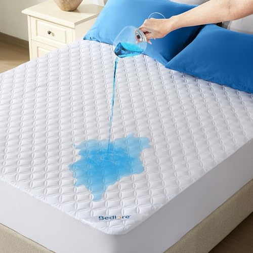 BEDLORE Protège Matelas 160x200 cm Imperméable Certifié Oeko TEX | Bonnet 40 cm, Alèse Drap Housse en Microfibre Douce Brossée Respirante et Silencieuse, Élastique à 360°, Lavable en Machine
