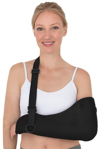 Armschlinge Schulter Rechts und Links, Verstellbare Armschlinge für Armstütze, Einstellbar Schulterbandage mit Atmungsaktivem Mesh, für Gebrochenes Handgelenk, Ellenbogen, Arm, Ausgerenkte Schulter