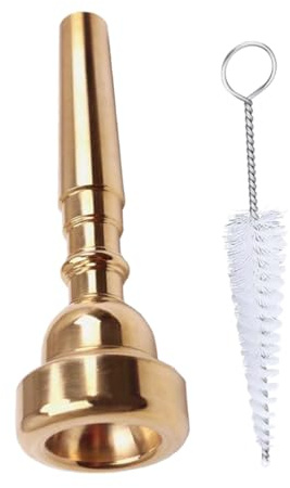 Trompetenmundstück Reinigungsset 1 Satz mit Reinigungsbürste | Kupfer, Nylon und Eisen, Goldfarben, Gründliche Reinigung, Zubehör für Trompetenspieler
