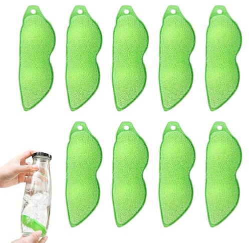THQAE 9 Pcs Esponja Magica,esponjas de Limpieza para Botellas de Beans mágicas, esponjas de Cocina, con Forma de Guisante, para Limpieza Interior de Botellas