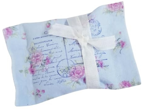 Herbal Dream Sachet for Restful Sleep – Handmade Aromatherapy Mini Pillow with Lavender, Chamomile & Hops | Peaceful Nighttime Relaxation Gift - Blue French Floral
