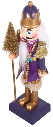 MALUGOGO Soldat Casse-Noisette en Plastique Violet 28 cm Poupée Marionnette Casse-Noisette pour Décoration de Table de Noël