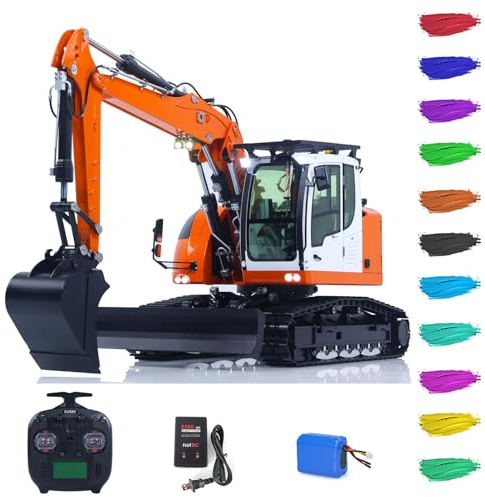 TOUCAN RC HOBBY Cut Modell Metall 1/14 Fernbedienung Hydraulik Bagger LR914 RC Tracked Digger 5CH Ventil RTR Engineering Fahrzeug leuchten klingt für Erwachsene Fortschritt liches Modell