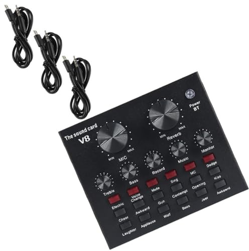 ARTIBETTER Carte Son Externe Microphone Condensateur 800, Double Entrée, Compatible PC et Téléphone, Table de Mixage DJ pour Diffusion en Direct et Podcast, Équipement Professionnel