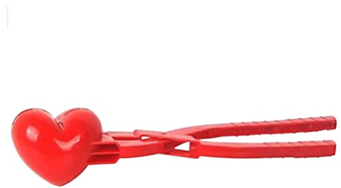 Nuiorfty Schneeballmacher, Schneeballzange, Herzmacher, Winterform, Kunststoff, Sandball-Werkzeug, Clip, Kinderspielzeug, für den Außenbereich, Rot