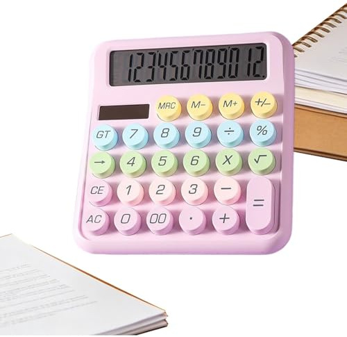 Calculadora de escritorio 12 Dígitos Solar Contador Bonito Colorido
