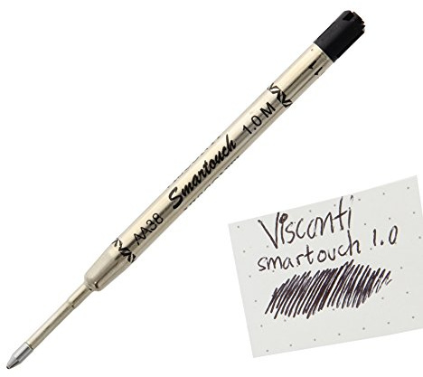 Visconti - Cartuccia di ricambio per penna a sfera, tratto: medio, colore: Nero