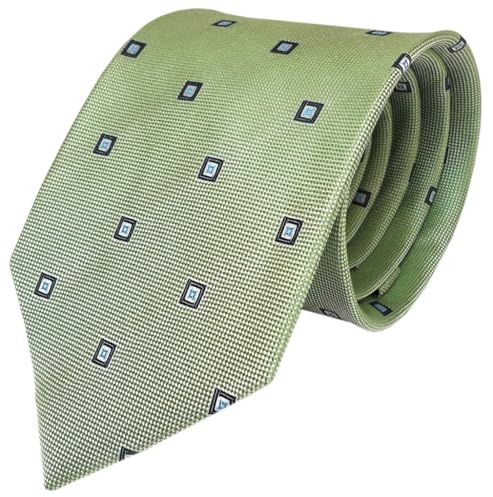 TigerTie - Designer Seidenkrawatte grün hellgrün silber blau gemustert