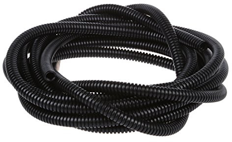 sourcingmap Gaine Cable électrique Fil Protection Tube de conduit ondulé flexible en plastique de 5 m 7 x 10 mm pour jardin, bureau noir