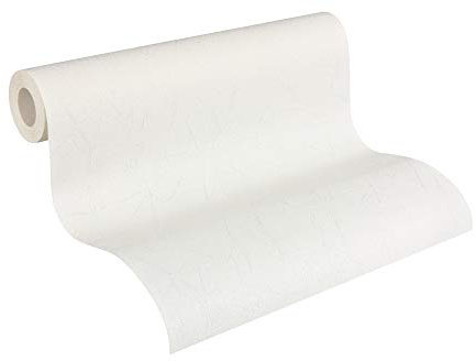 A.S. Création Papier peint non tissé à peindre - 10,05m x 0,53m - Blanc - Fabriqué en Allemagne - 571212 5712-12