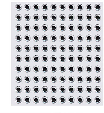 Fischaugen 8mm, 100 x Selbstklebende Holografische Angelköder-Jig Augen zum Herstellen von Ködern(Silber, 8 mm)