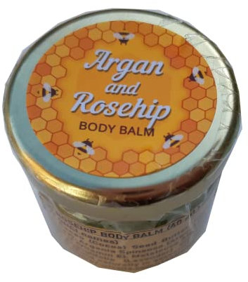 Extra Moisturing Argan and Rosehip Body Balm. With added beeswax, cocoa butter, coconut oil and Vitamin E oil.