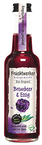 Fruchtwerker | Brombeer & Essig | Mit Saft aus echten Früchten | gesüßt mit Agavendicksaft | 250ml Glasflasche