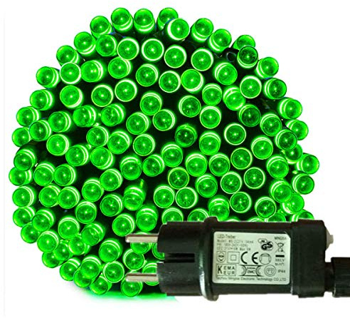 Tuokay Innen Lichterkette mit Stecker, 23m 200 LED 8 Modi LED Kette (Grün) | Einschalten mit Speicherfunktion, Wasserdicht IP44, Dekorative Girlande für Weihnachtsbaum Party Fest Deko