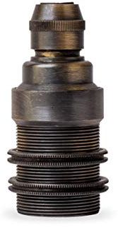 Vintage Gewindemantel (+2 Gewinderinge) Lampenfassung aus Messing - Made in Europe - E14, Antik-gebürstet Finish