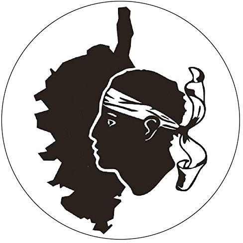 SUPER FABRIQUE Reflektive Aufkleber für Helm mit Korsika-Logo, Schwarz, Motorrad