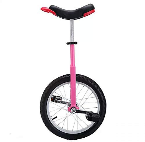 QWEASDF Einrad für Kinder und Anfänger, Erwachsene Einrad, 3 Size 16, 18, 20 Einrad höhenverstellbar Unicycle Fahrrad mit Schnellspanner,Rosa,20