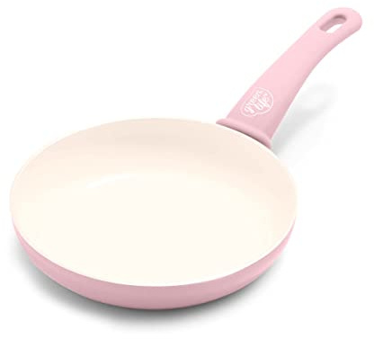 GreenLife Nonstick 8 Frying Pan Skillet, Non-Toxic PFAS-Free Ceramic Nonstick, Dishwasher & Oven Safe, Stay-Cool Handles, Wobble Free, Pink