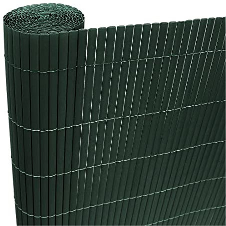 True Products 1.8m x 4m PVC Garden Fence Artificial Bamboo Slat Privacy Balcony Screening Green