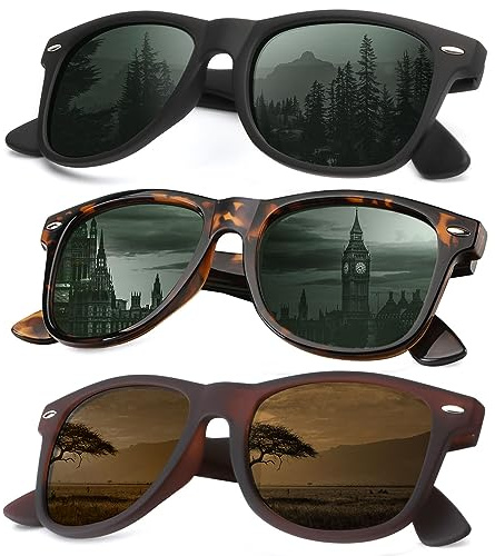 KALIYADI Sunglasses Men Polarized Sunglasses for Mens and Womens, Unisex Sun Glasses for Driving and Fishing, Retro Sun glasses UV Protection (G15/Tortoise G15/Brown)