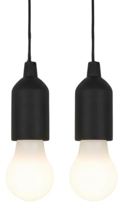 VENTEO - Lampe LED Sans Fil À Tirette X 2 | LED Chambre Adaptée |Espaces Sans Prise Électrique | Luminaire D’Appoint À Piles Placard Cave Garage Abri | Pour Éclairage Intérieur Autonome