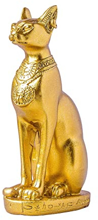 EASCHEER Ägyptische Katze Göttin Statue Bastet Ägyptische Dekoration 10,7 cm Gold