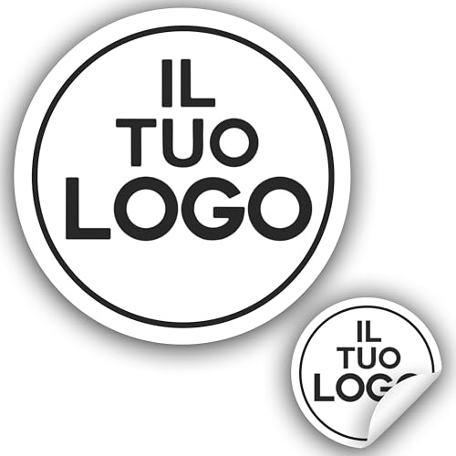 100 Aufkleber, personalisierte Etiketten - PERSONALISIEREN SIE HIER - Unternehmensetiketten - Firmenlogo - Logo, Bild, Fotos - Aufkleber Shop, Büro (6 cm)