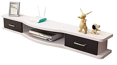 IBOWZ Mobile TV Sospeso Parete TV Multimedia Mensola Mobile TV a Parete Mensola Galleggiante Reparto Porta TV Libreria Galleggiante Console TV per Soggiorno Mensola a Muro