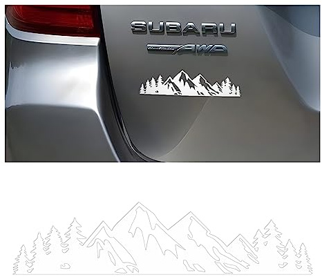 CGEAMDY Autocollants Montagne pour Voiture, Camping, Caravane, Remorque - Kit Graphique Vinyle Forêt (Blanc)