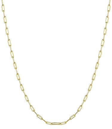 PROSILVER Damen Kette 925 Sterling Silber Büroklammern Gliederkette 1,7mm dünne Halskette für Frauen Kettelänge 36cm/41cm/46cm/51cm/55cm/61cm