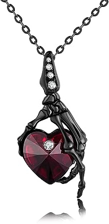 ECHOOY Collier tête de mort en argent sterling avec pendentif tête de mort - Collier gothique punk squelette - Cadeau d'anniversaire pour femme
