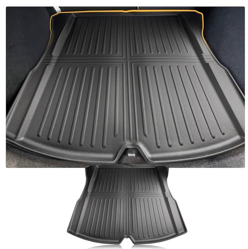 LFOTPP Kofferraummatte Gummi Kompatibel mit Tesla Model 3 2024 2025, 3D TPE Kofferraumwanne Wasserdicht Anti-Staub Gummi Schutzmatte Original Auto Zubehör
