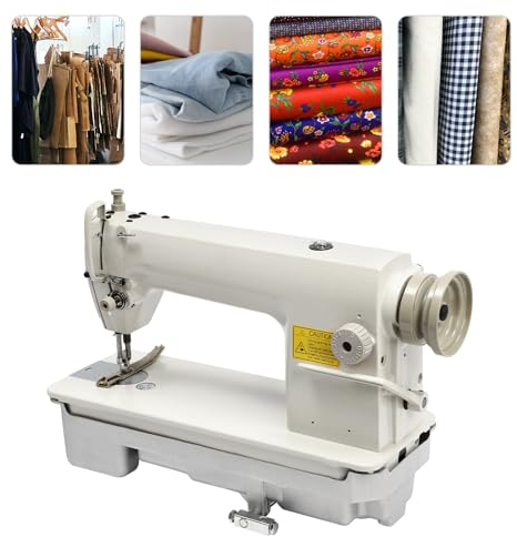 DSYOGX Nähmaschine Geradstich-Nähmaschinen Industrienähmaschine Zweifachtransport für Polster & Leder Fadenabschneider Geeignet zum Nähen und Reparieren von Taschen, Puppen, Weiß