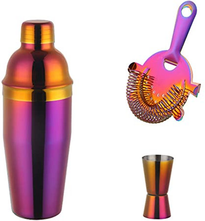 YOGOTEU Juego de coctelera para baristas bar nieve gramos coctelera de cristal kit set coctelera cóctel set rosa