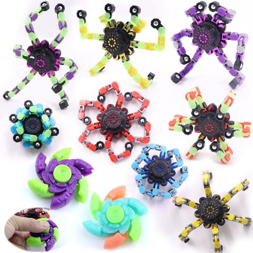 GZqiancang 8 Pezzi Fidget Spinner, Robot Fidget Spinner,DIY Robot Giocattolo Deformabile con 2 Pezzi Fidget Spinners armatura esplosiva per Bambini, Adulti