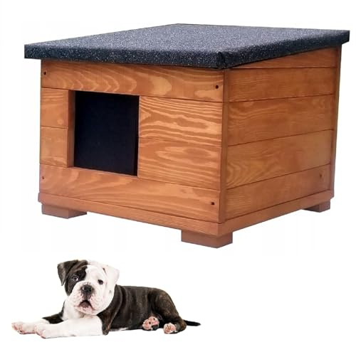Hundehütte Hundehaus Hundehöhle 50 x 45 x 41 cm aus Holz Katzenhaus Wetterfest Kleintierhaus Isoliert Outdoor