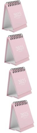 STOBOK 4stücke Mini Tischkalender Eleganter Stehkalender Für Büro Und Zuhause Praktischer Monatskalender Aus Dickem Altrosa Für Tägliche Planung Und Organisation