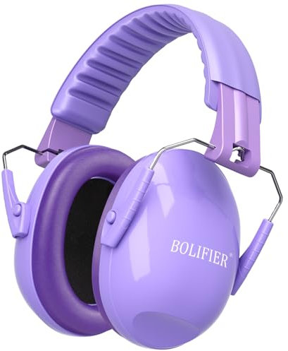 BOLIFIER Kids Ear Defenders for Children,Safety Earmuffs Ear Protectors Noise Reduction Headphone Ear Protection Earmuffs for Boys, Girls, Toddlers & Children Age 3-16 Year Old - 27dB SNR (Purple)