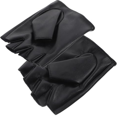 CALLARON Children Riding Gloves Half Finger Outdoor Cycling Leather Gloves for Kids Age 5-13, Flexible Operation with Good Durability, for Riding outside Activities