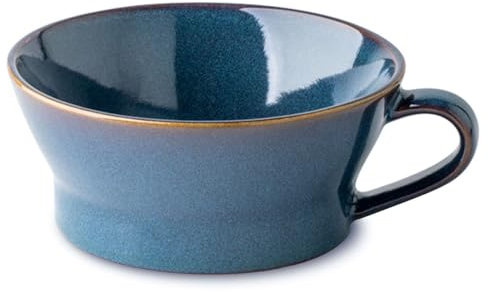 Tazze da zuppa in Porcellana di Ceramica con Manici, Tazze da brodo, Ciotola per zuppa al microonde, Tazza da zuppa, Ciotola per la colazione-blu-350ml